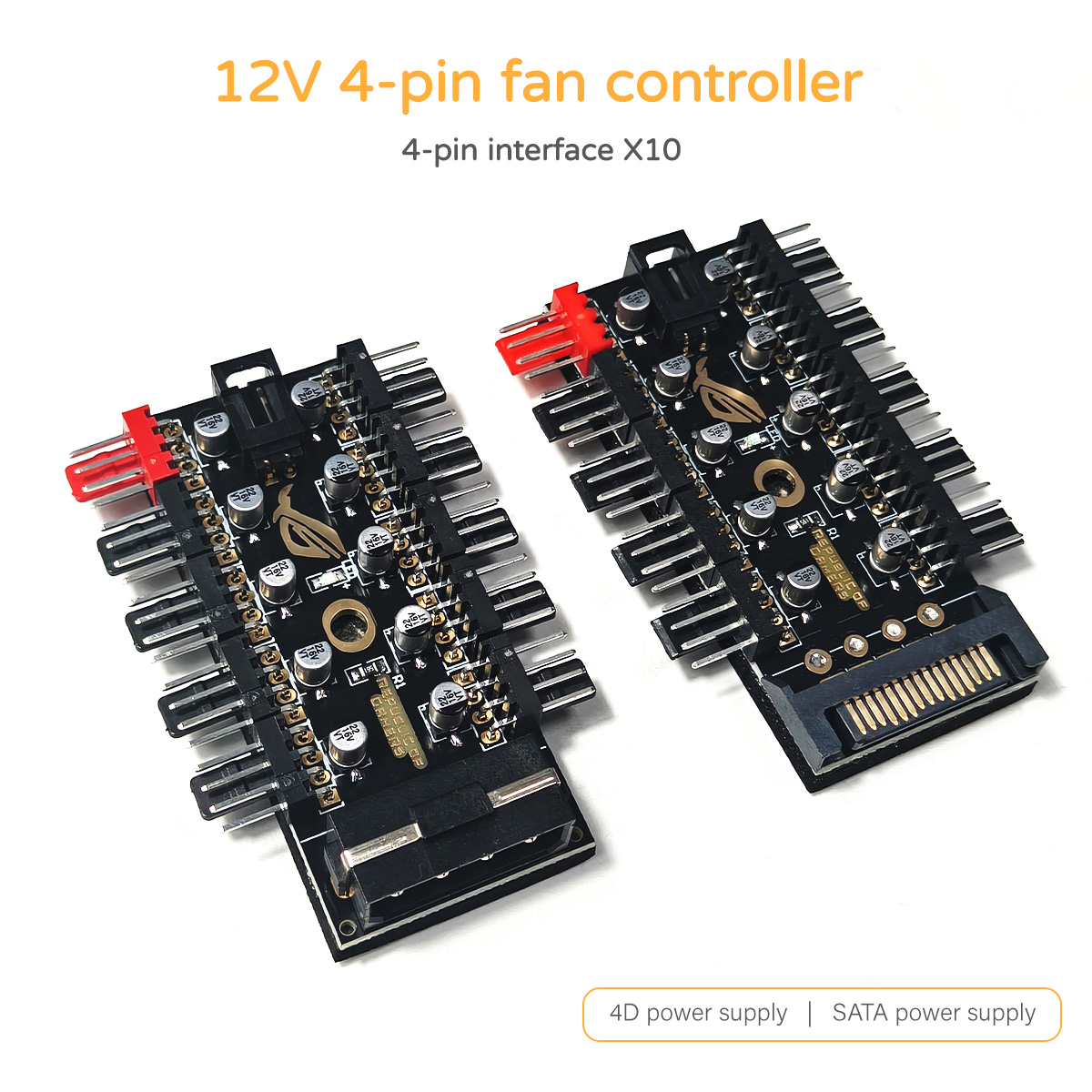 Case Fan Controller - 12V 4-Pin PWM Fan Controller Hub,