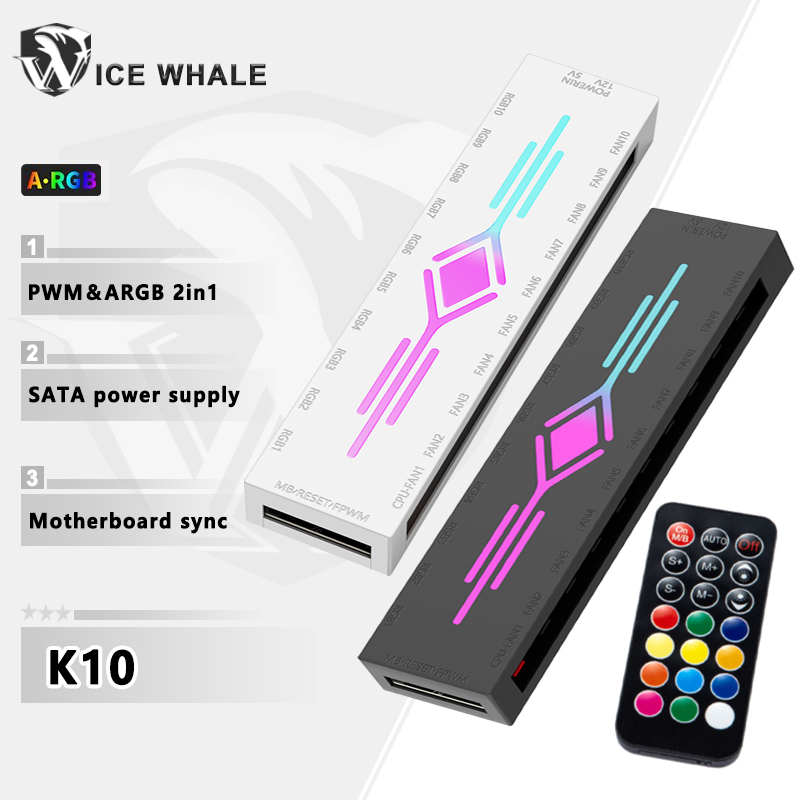 ICE Whale K10 1 to 10 PWM&ARGB - Case Fan Controller ulasan dan harga